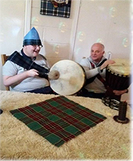 Mark and Martin on the drums Burns Night 